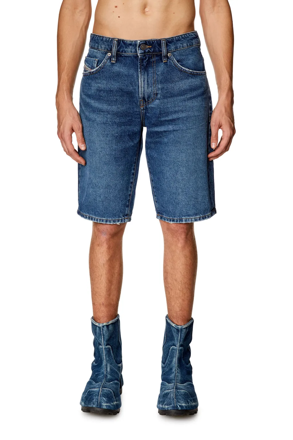Logo-Patch Slim-Fit Denim Shorts