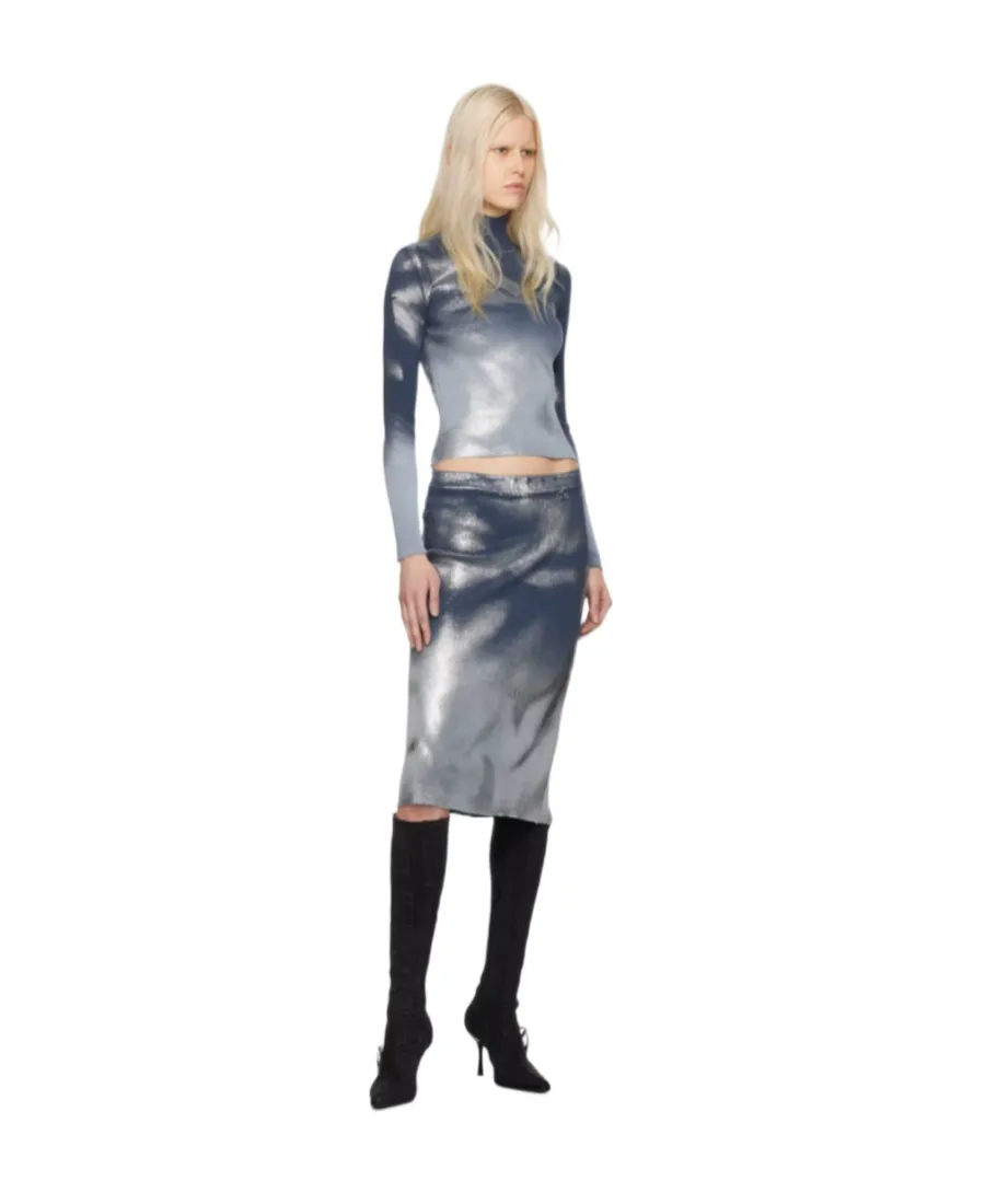 M-Ileen High Neck Metallic-Effect Jumper
