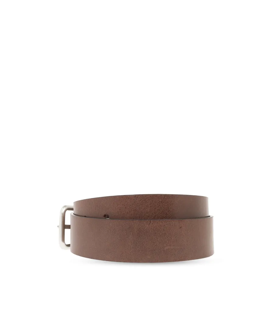 Oval-D Logo-Plaque Leather Belt