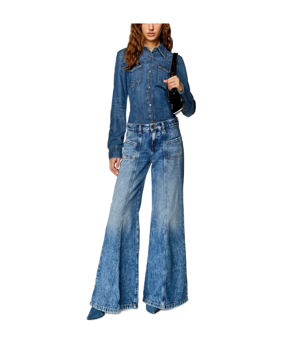 D-Akii Flared Panelled Jeans