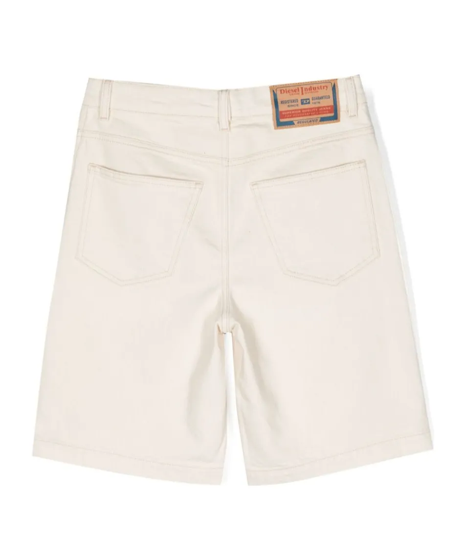 D-Macs-Sh Logo-Patch Denim Shorts