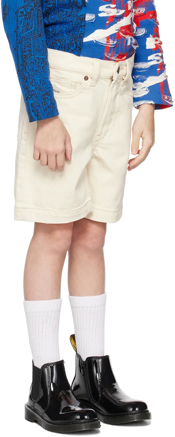 D-Macs-Sh Logo-Patch Denim Shorts