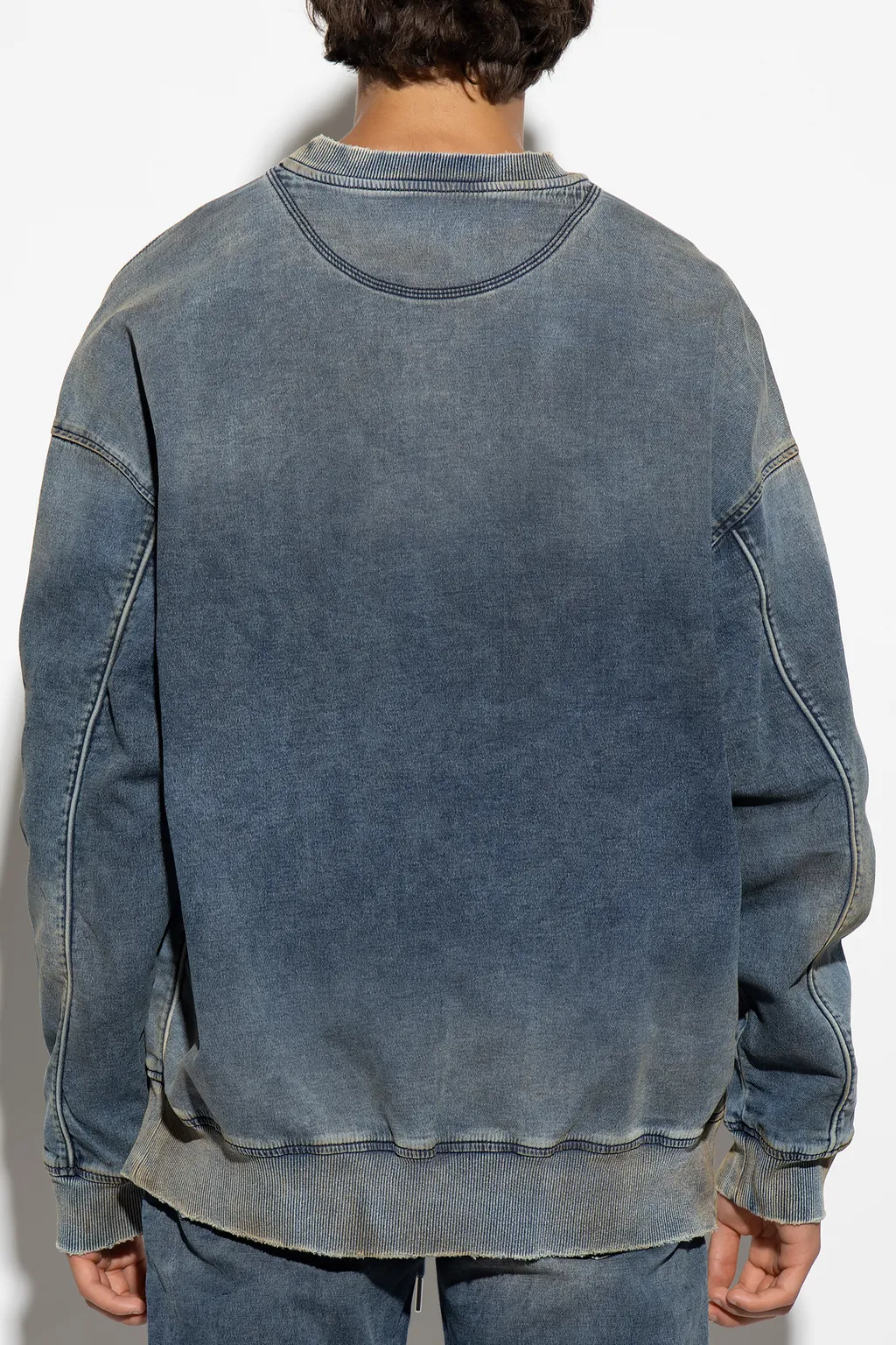 D-Krib-Ne Logo-Patch Denim Sweatshirt