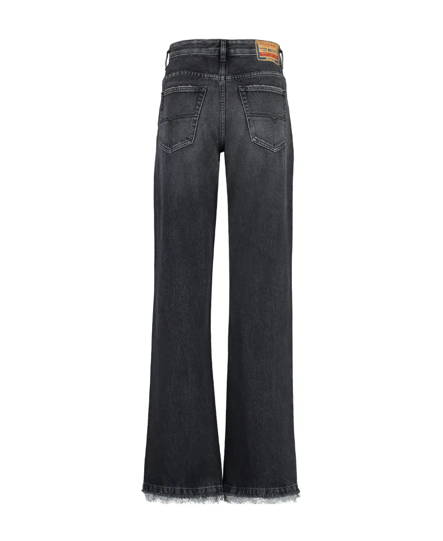 High Waist Lace-Trim Jeans