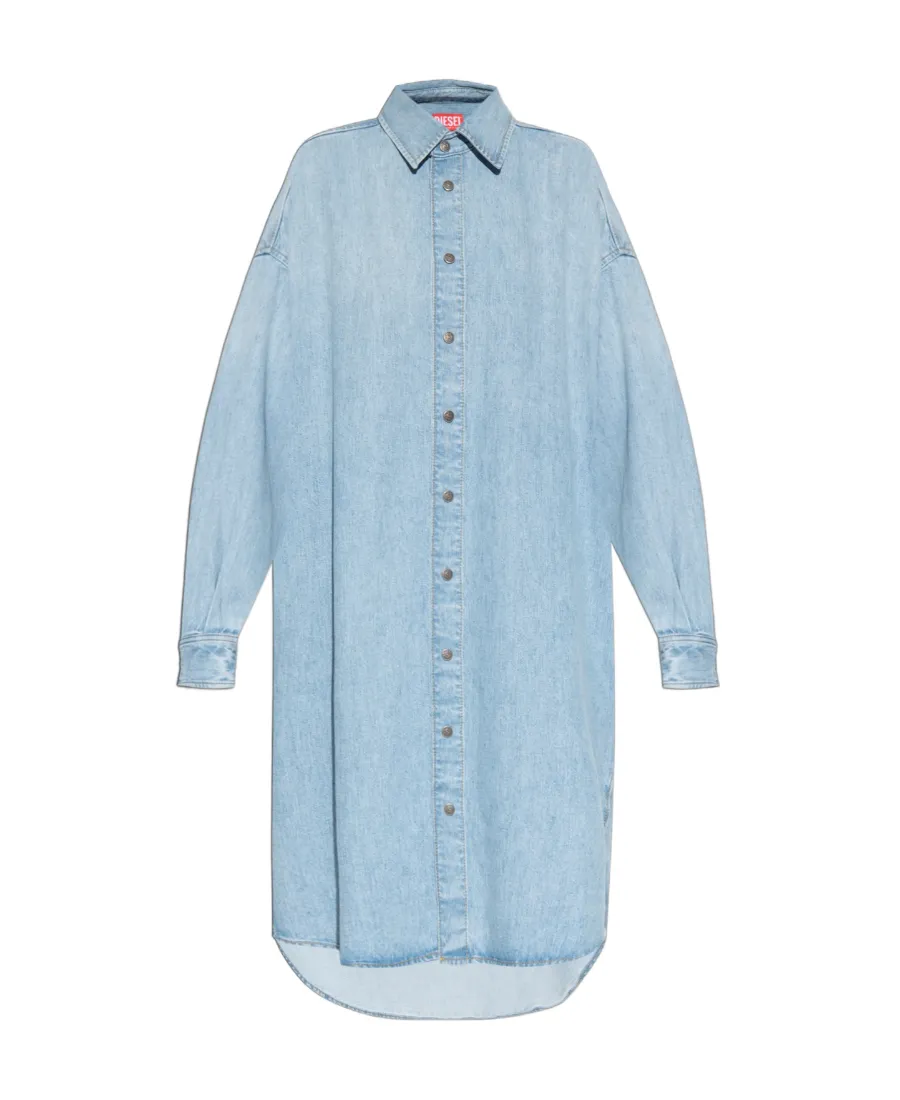 Oversized Denim Shirt Dress