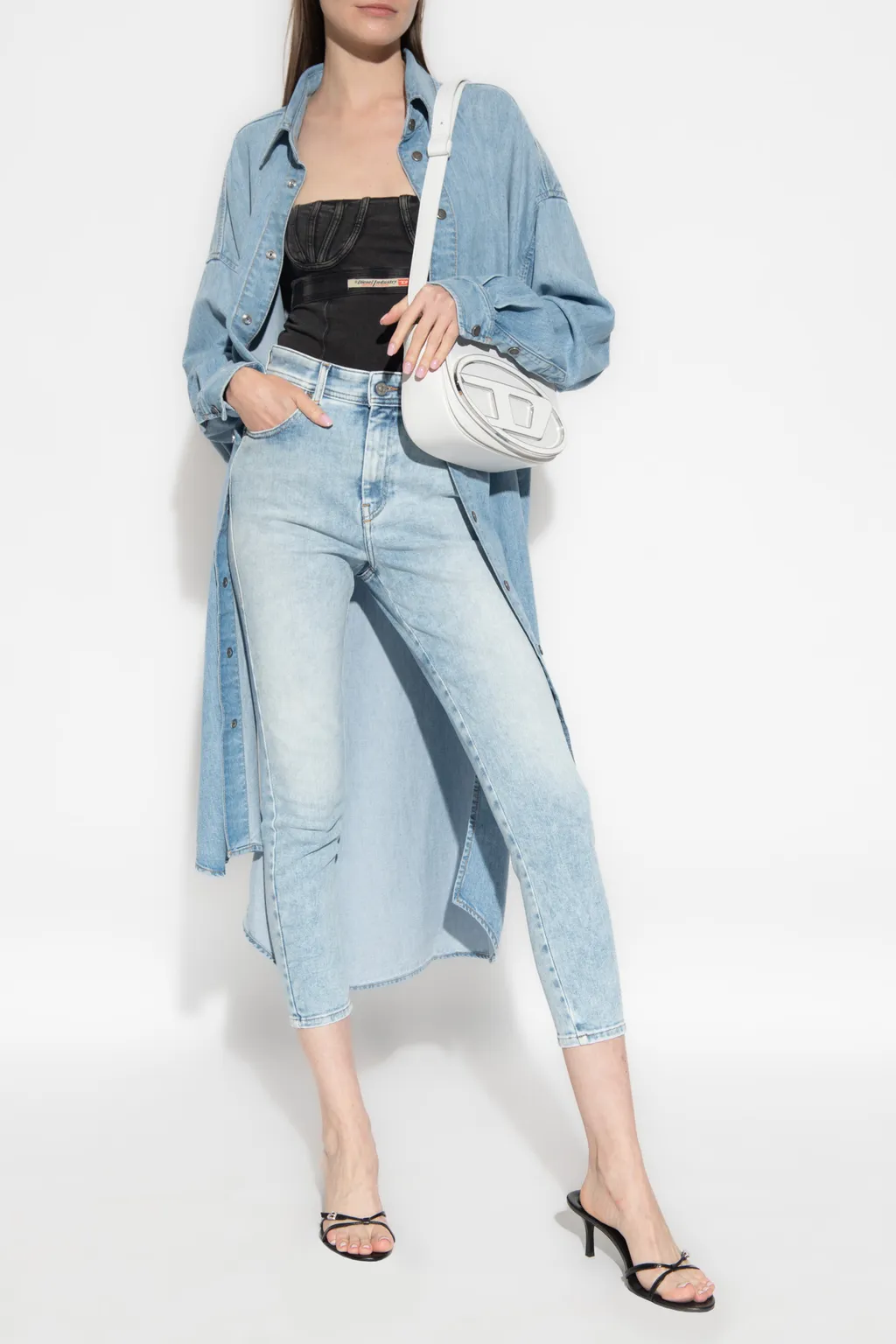 Oversized Denim Shirt Dress