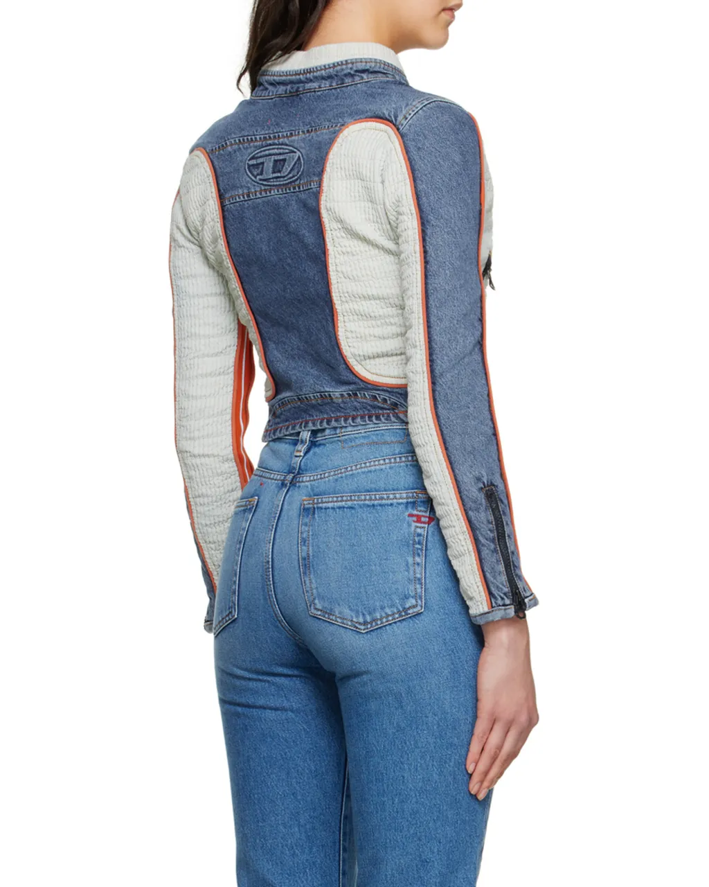 De-Light-S Contrast-Panel Biker Jacket