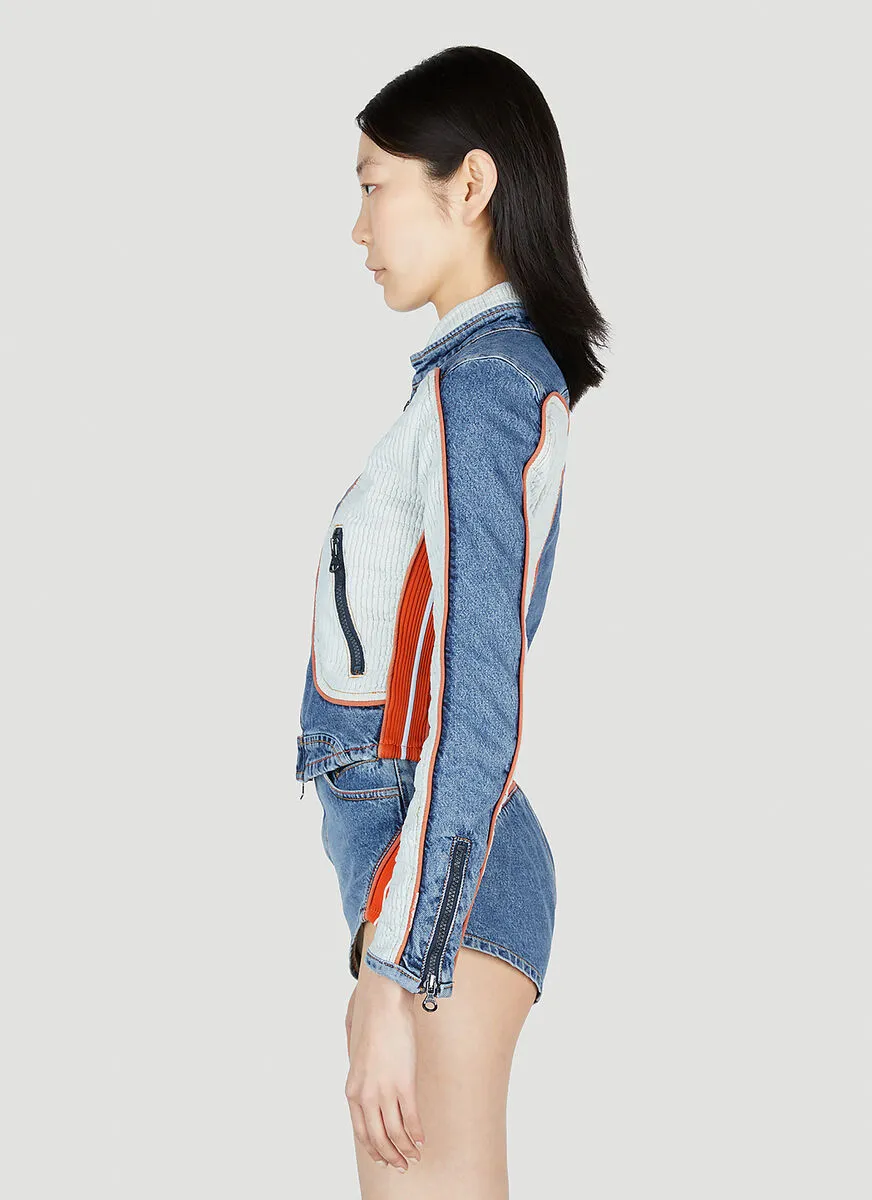 De-Light-S Contrast-Panel Biker Jacket