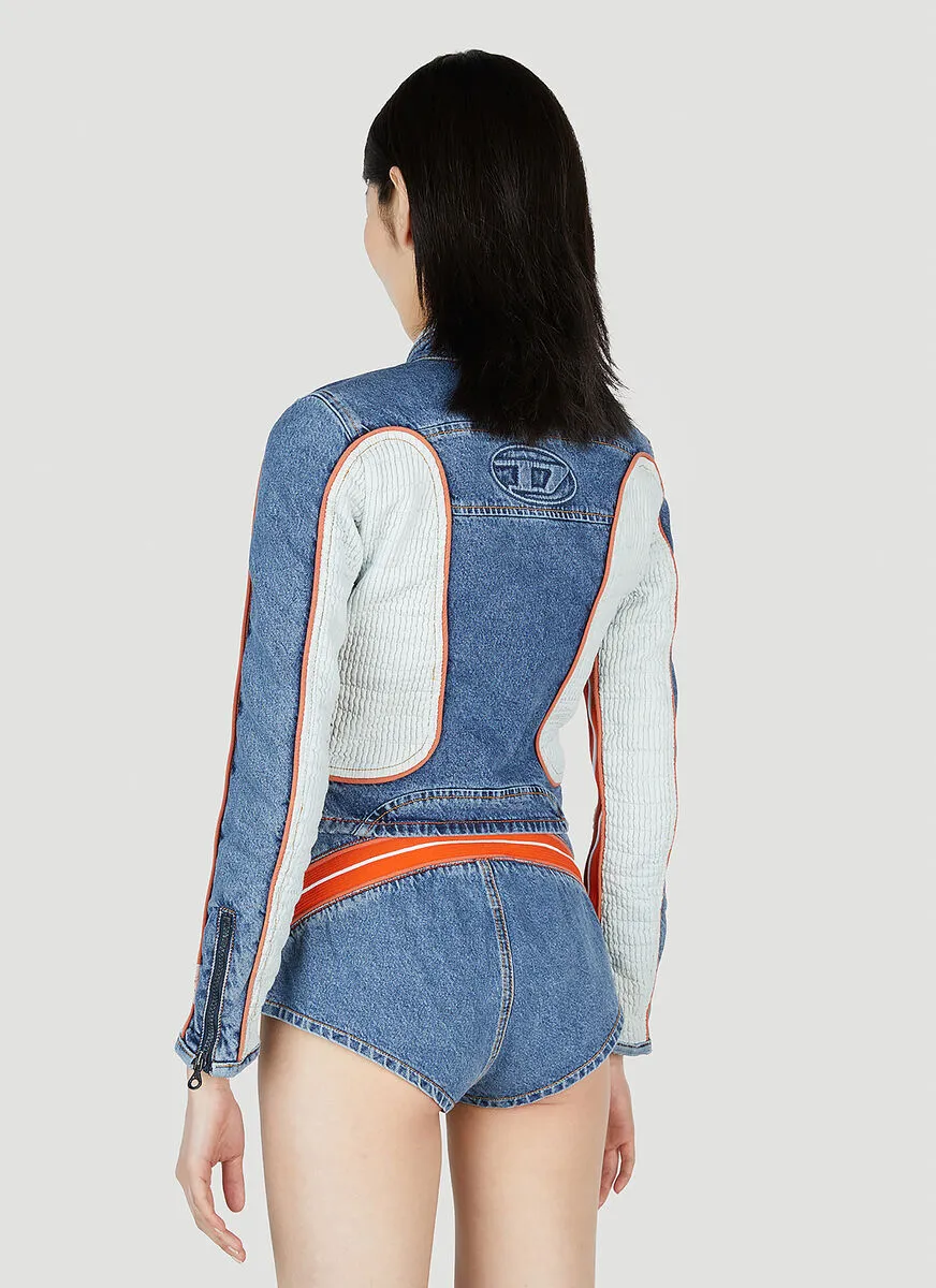De-Light-S Contrast-Panel Biker Jacket