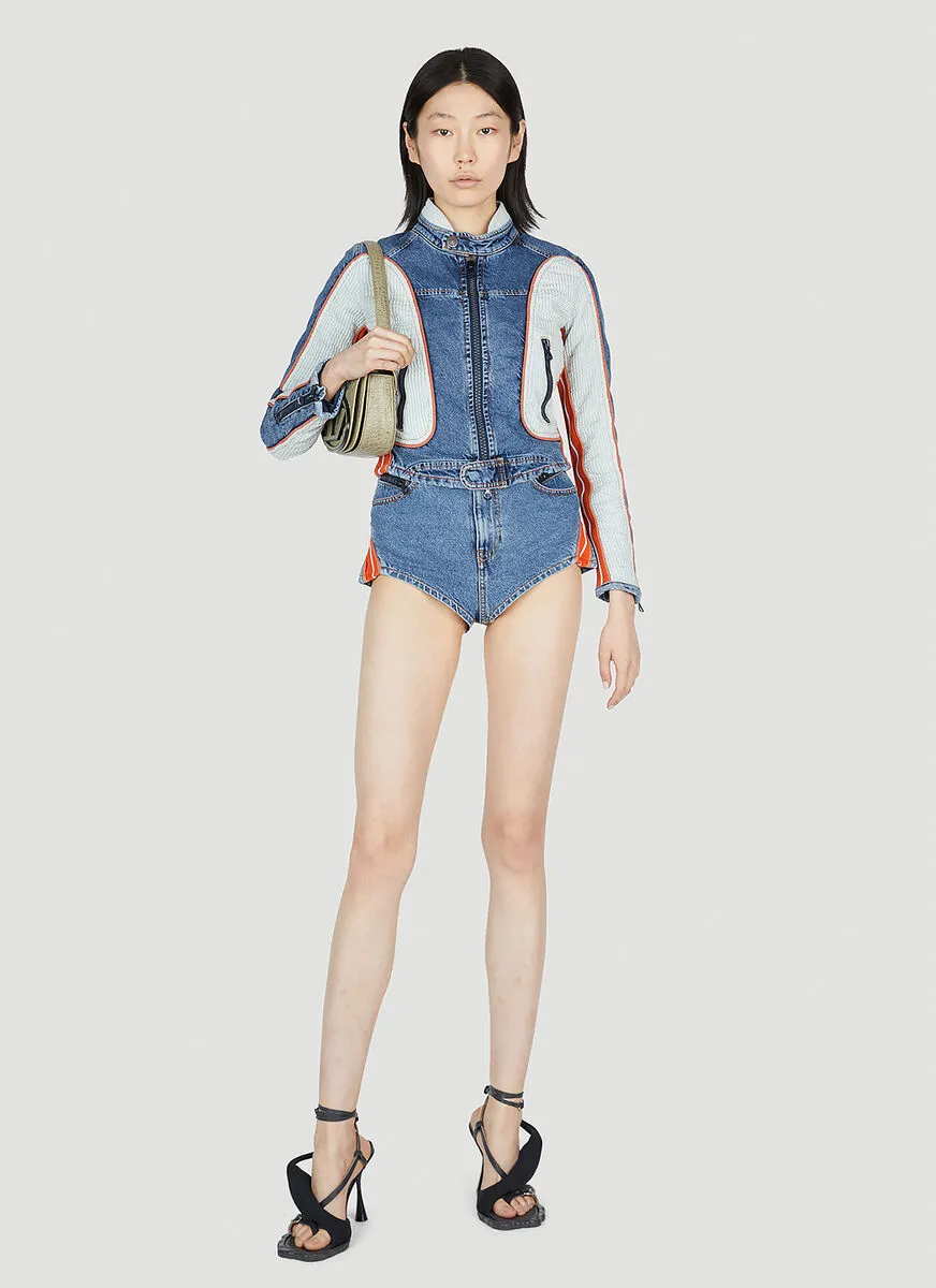 De-Light-S Contrast-Panel Biker Jacket