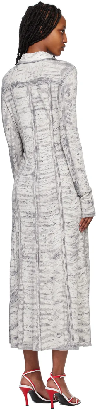 Graphic-Print Long-Sleeve Dress
