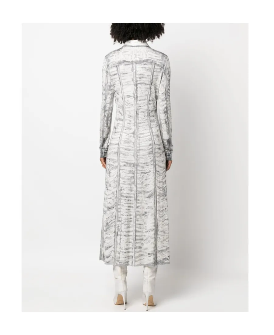 Graphic-Print Long-Sleeve Dress