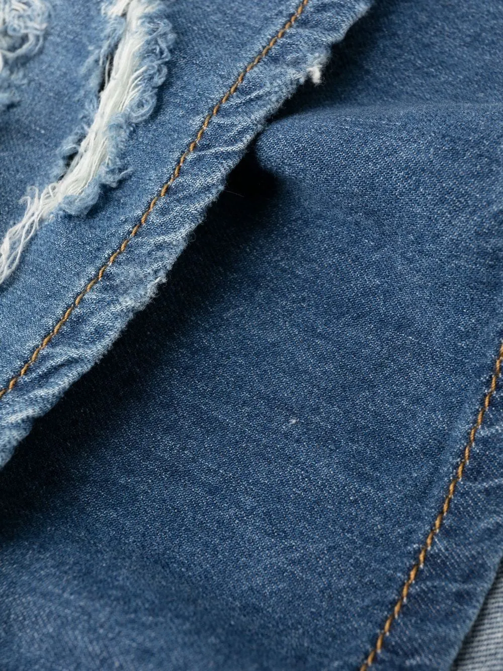 Distressed-Effect Denim Shorts