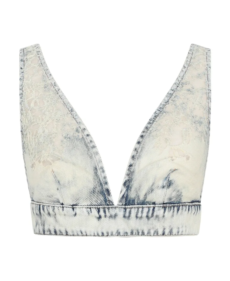 De Janys Fsc Denim Cropped Top