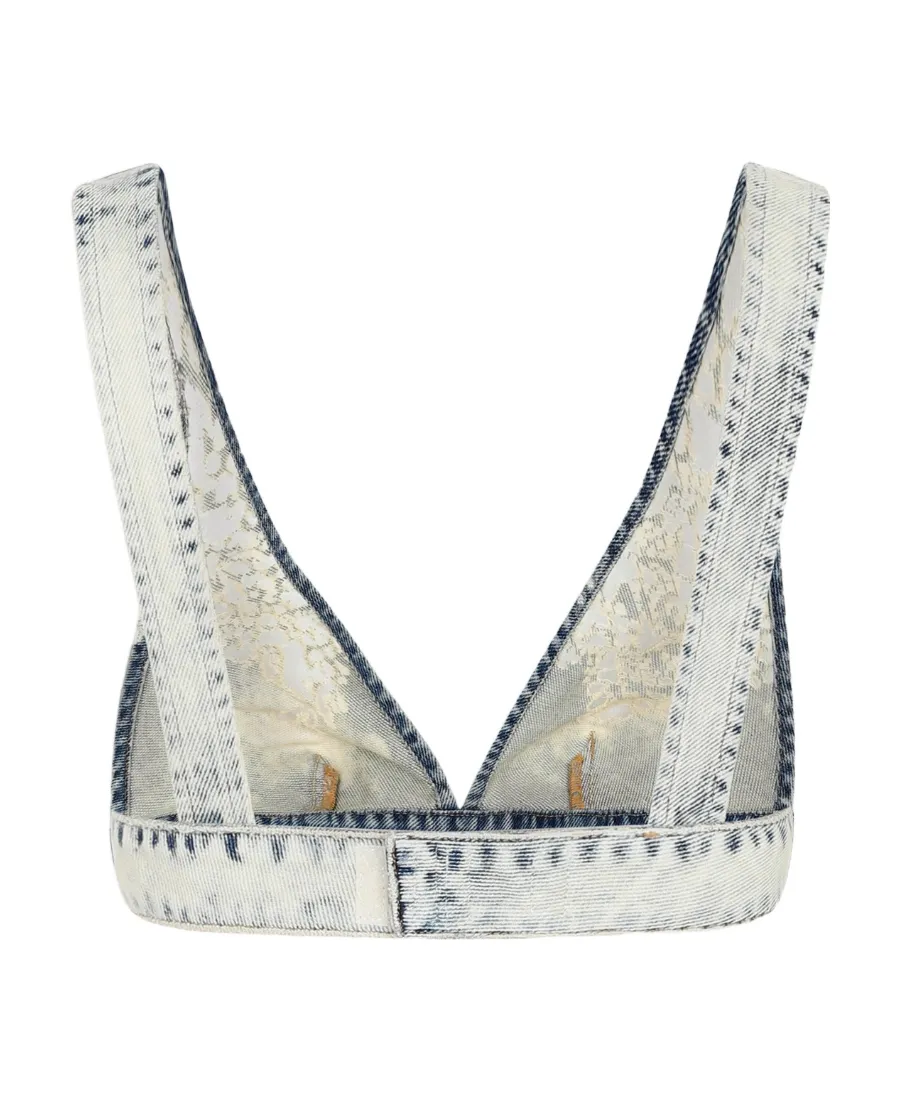 De Janys Fsc Denim Cropped Top