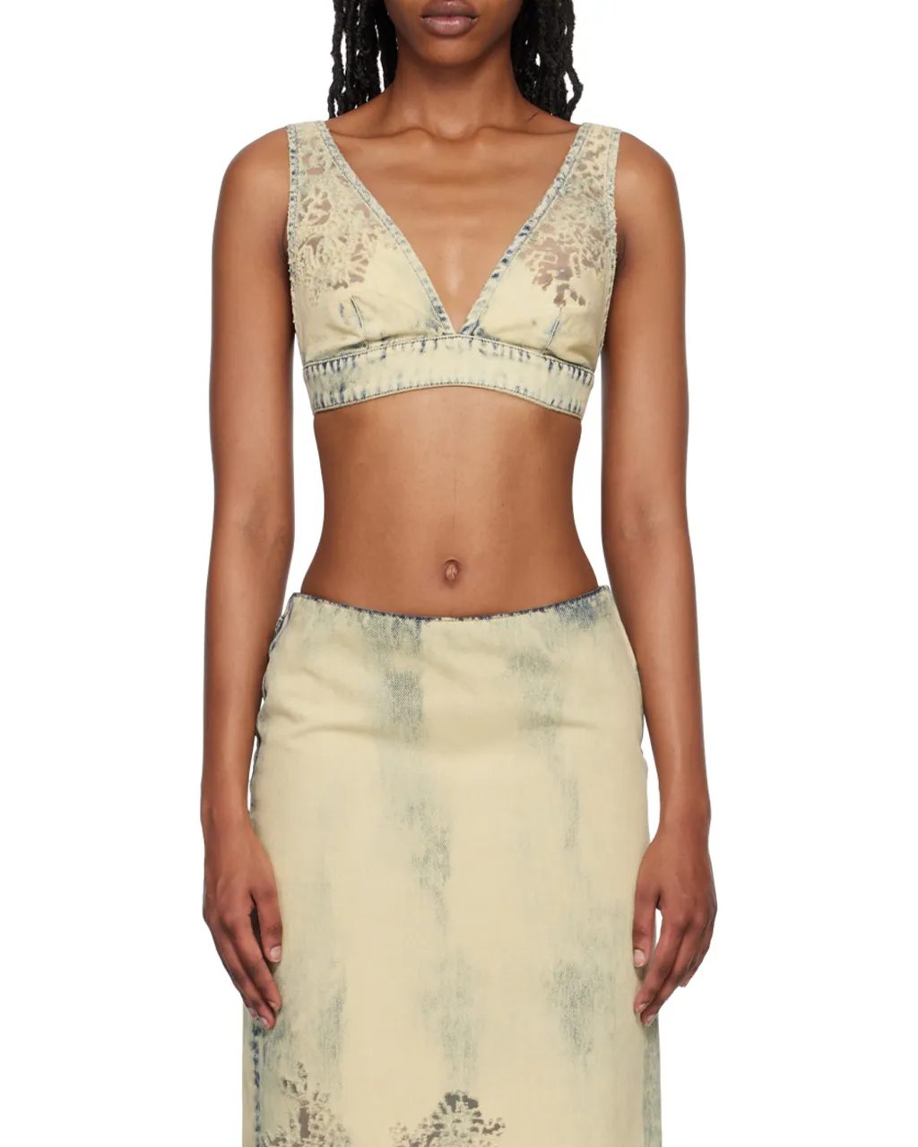 De Janys Fsc Denim Cropped Top