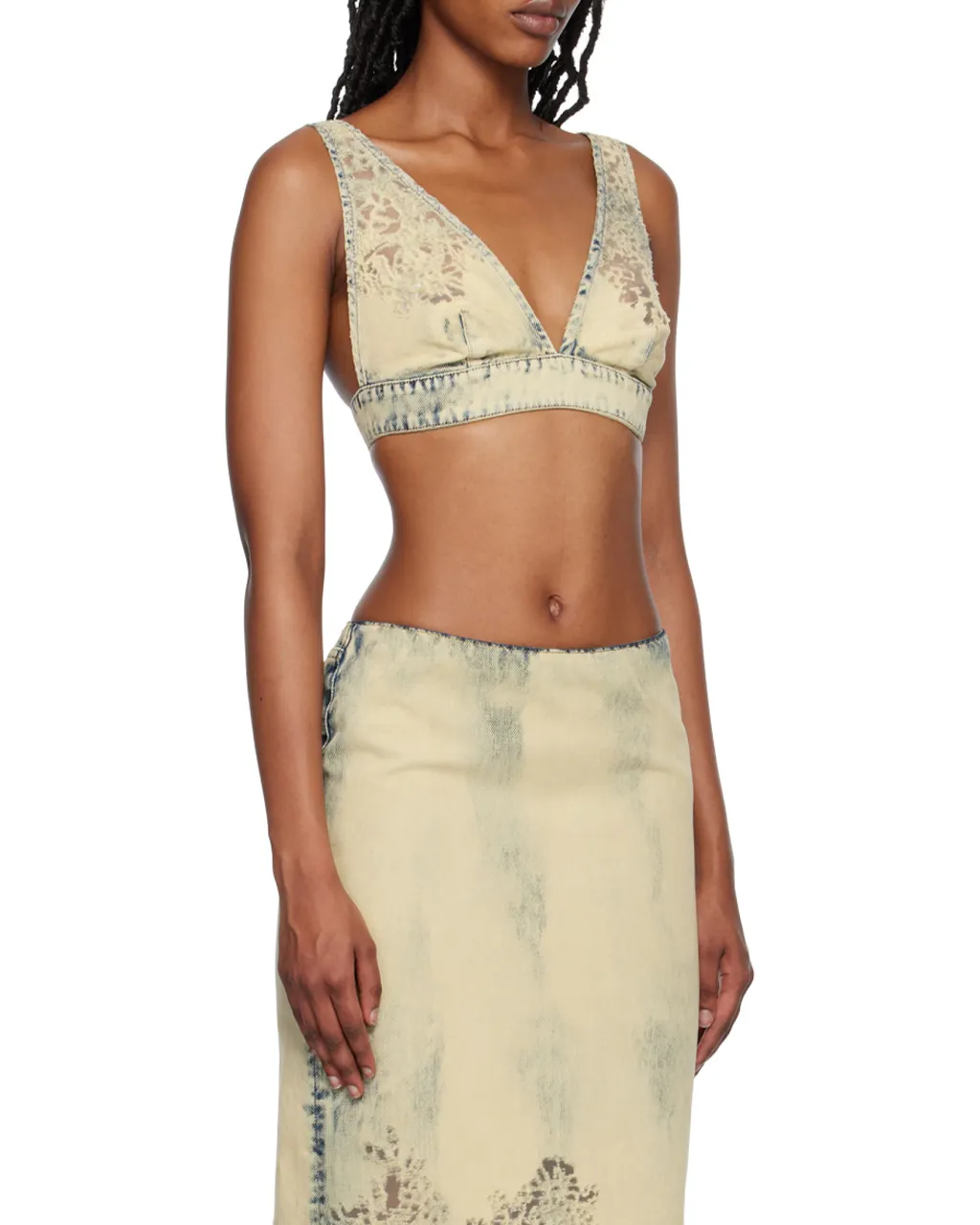 De Janys Fsc Denim Cropped Top