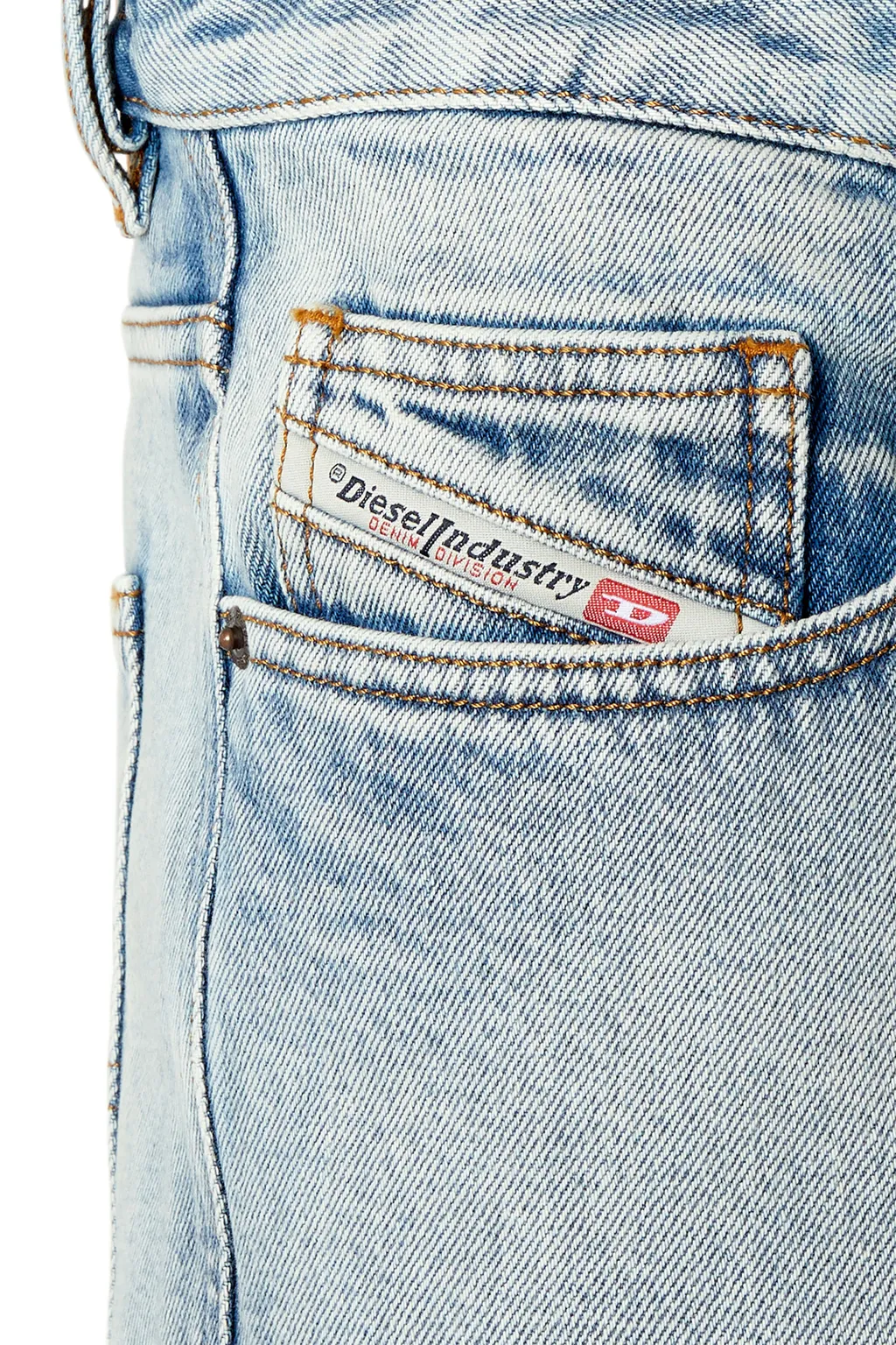 Bleach-Wash Denim Shorts