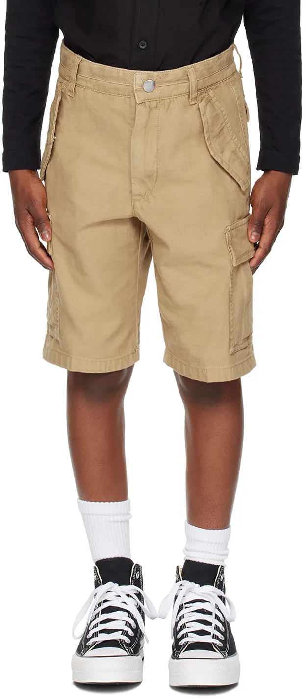 Logo-Patch Straight-Leg Cargo Shorts