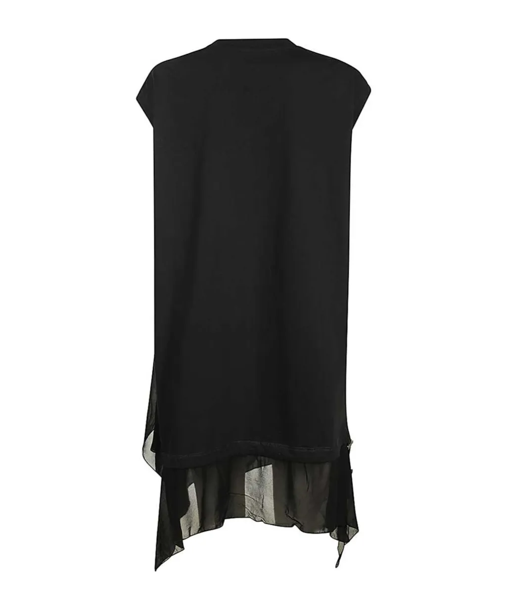 Asymmetric Crewneck Layered T-Shirt Dress