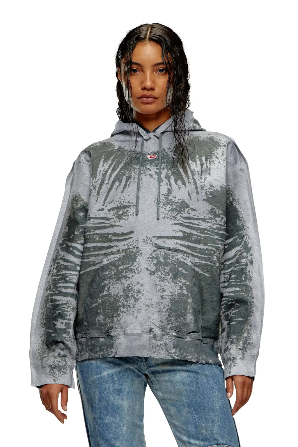 D-Um-Rib-S Peel-Off Drawstring Hoodie