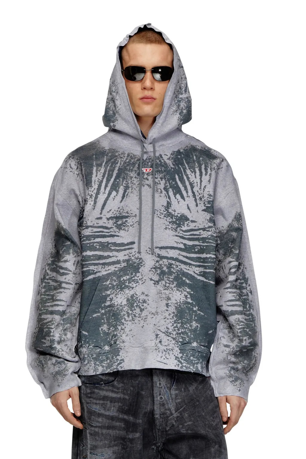 D-Um-Rib-S Peel-Off Drawstring Hoodie