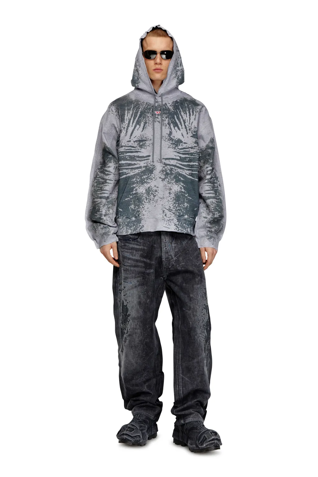 D-Um-Rib-S Peel-Off Drawstring Hoodie