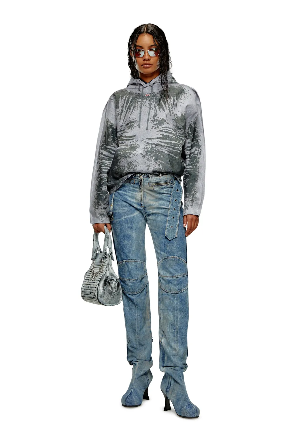 D-Um-Rib-S Peel-Off Drawstring Hoodie