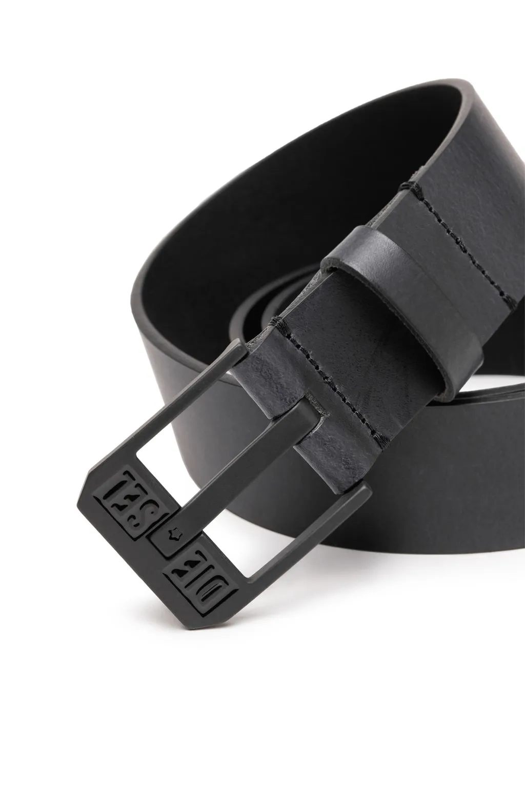 Logo-Buckle Buffalo Leather Belt