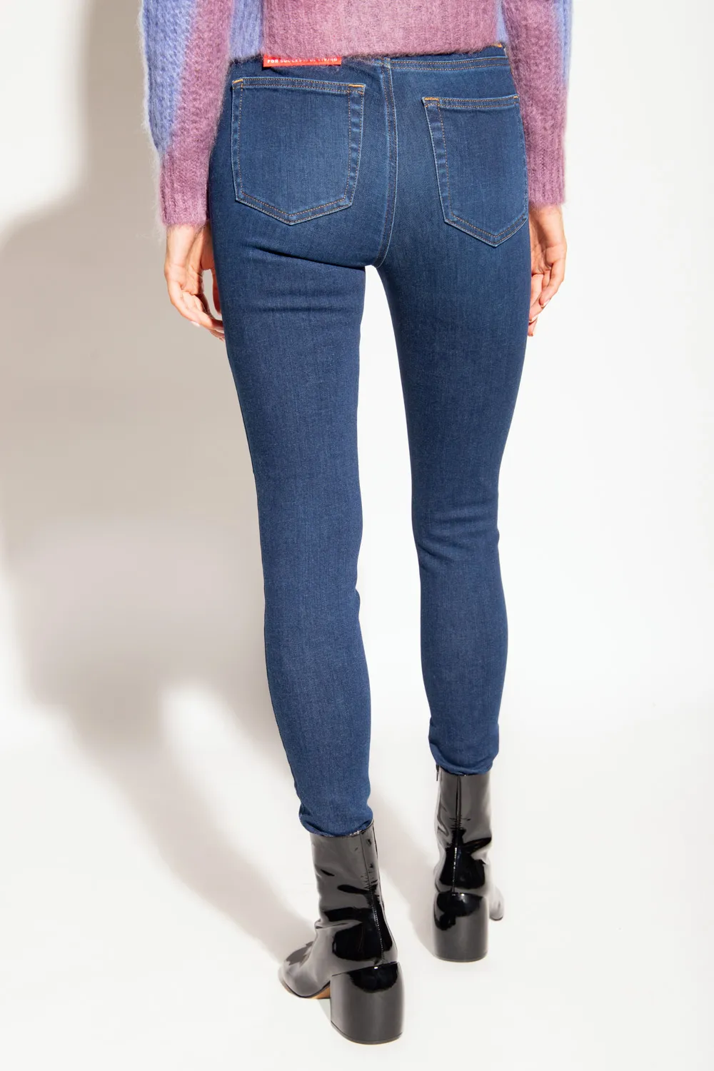 Logo Patch Straight Cut Jeans
