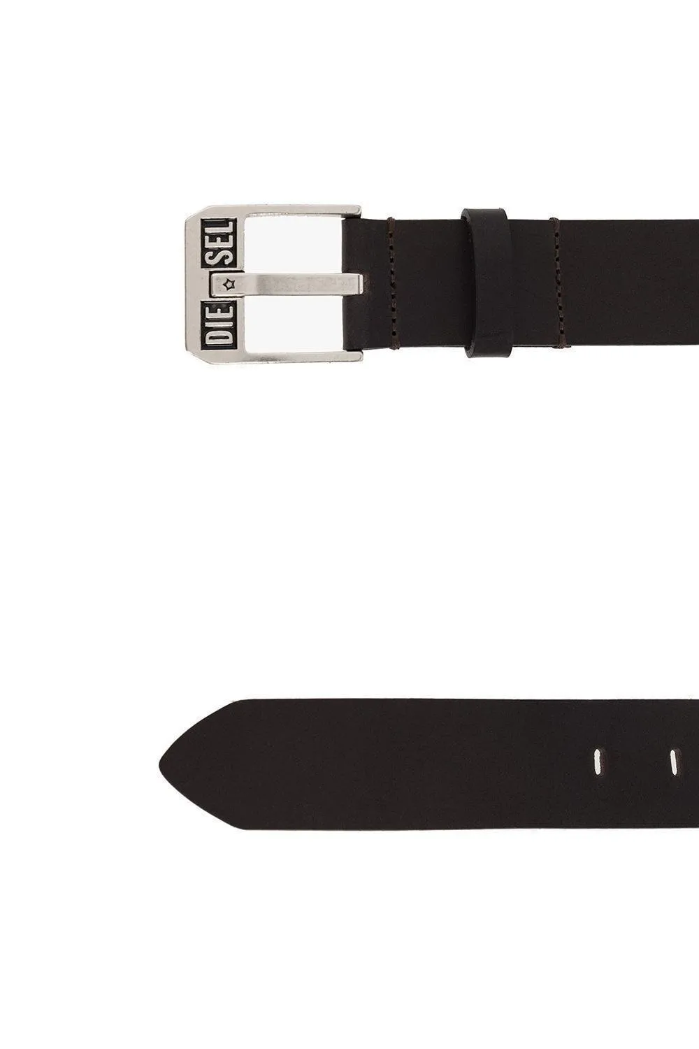 Logo-Buckle Buffalo Leather Belt