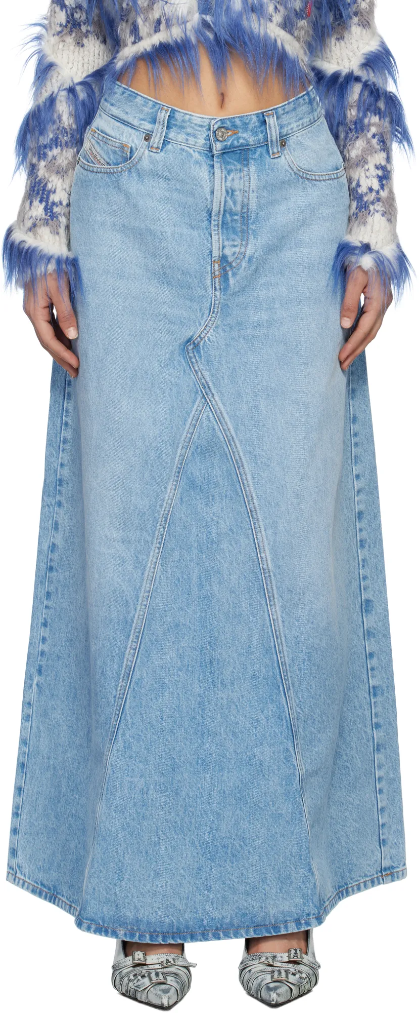 De-Pago Denim Maxi Skirt