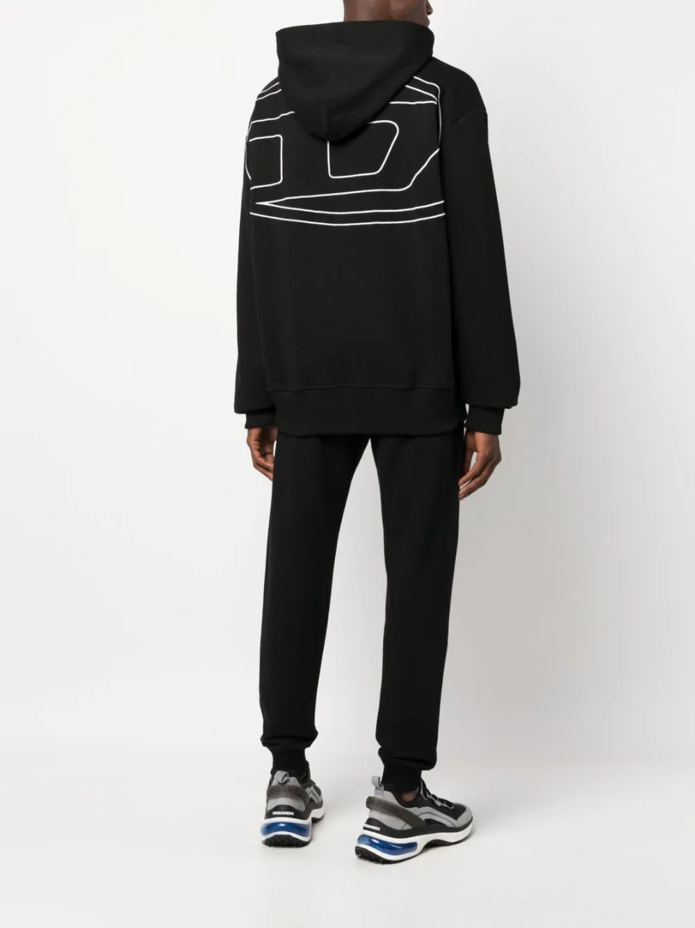 S-Macs-Hood-Megoval-D Logo Embroidered Hoodie