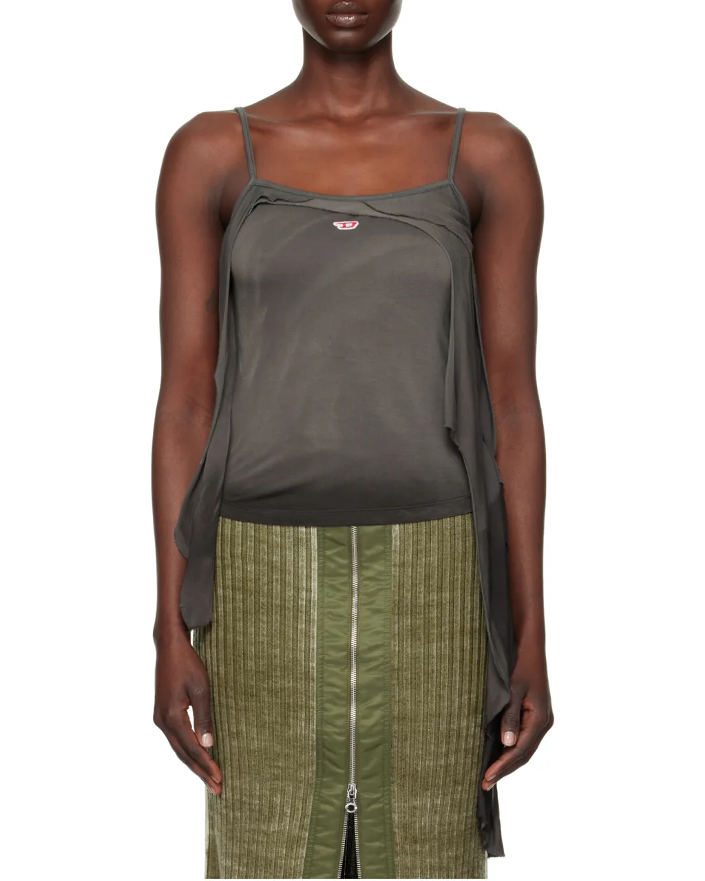 T-Malo D-Embroidered Patch Asymmetric Top
