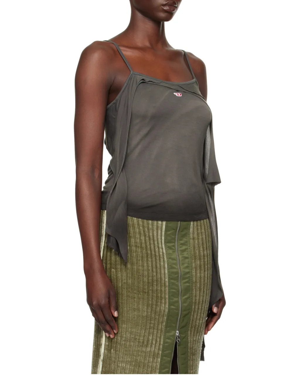 T-Malo D-Embroidered Patch Asymmetric Top