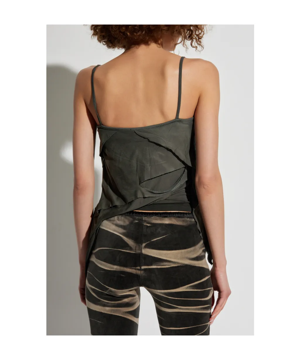 T-Malo D-Embroidered Patch Asymmetric Top