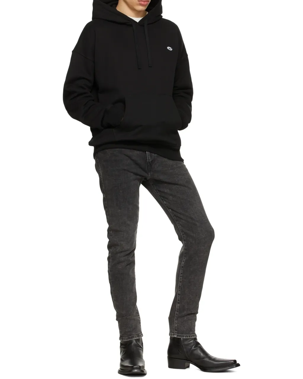 Logo-Patch Drawstring Hoodie