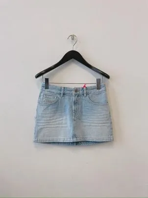 Logo Detailed Denim Mini Skirt
