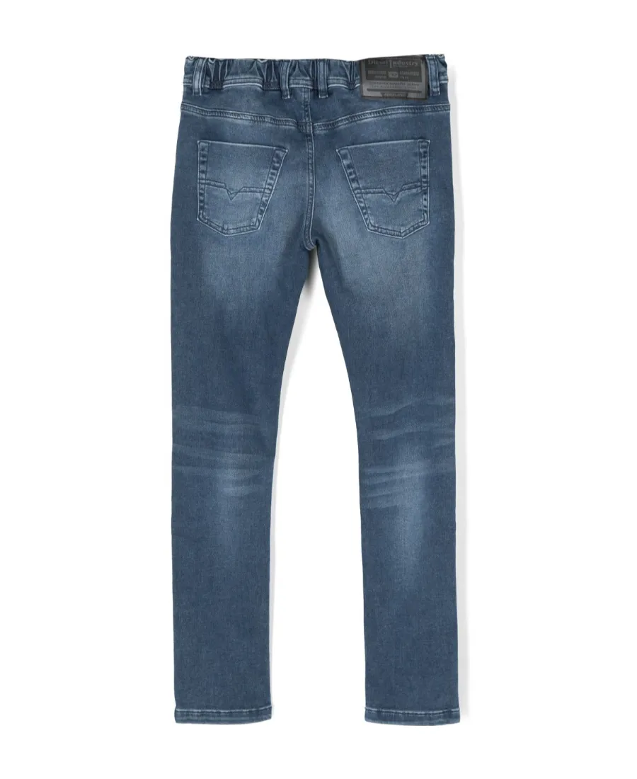 Skinny-Cut Jeans With Drawstring Waist