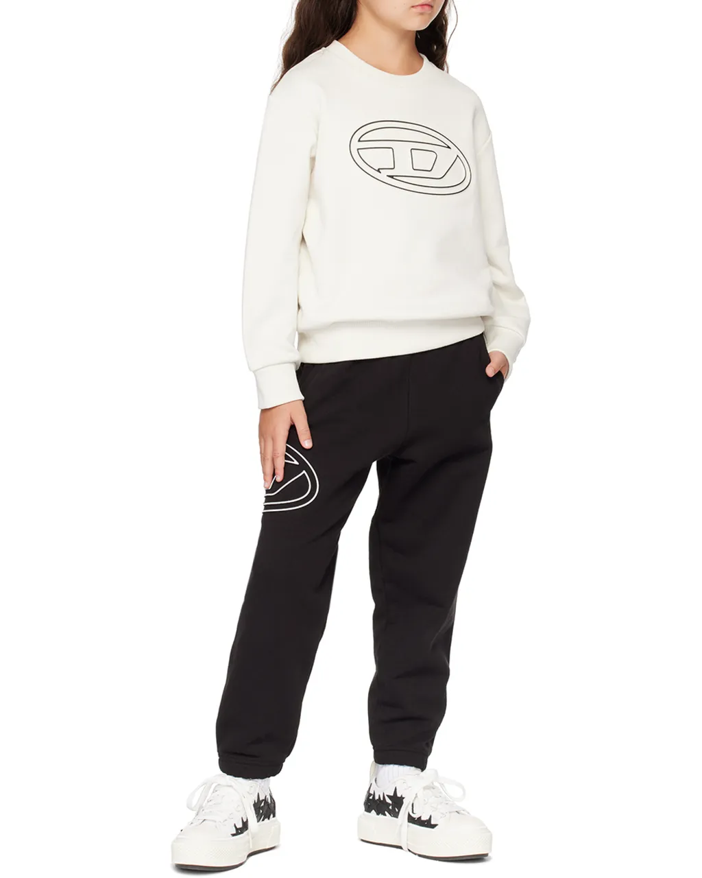 Diesel Kids Smartbigoval Over Oval D Logo Embossed Sweatshirt