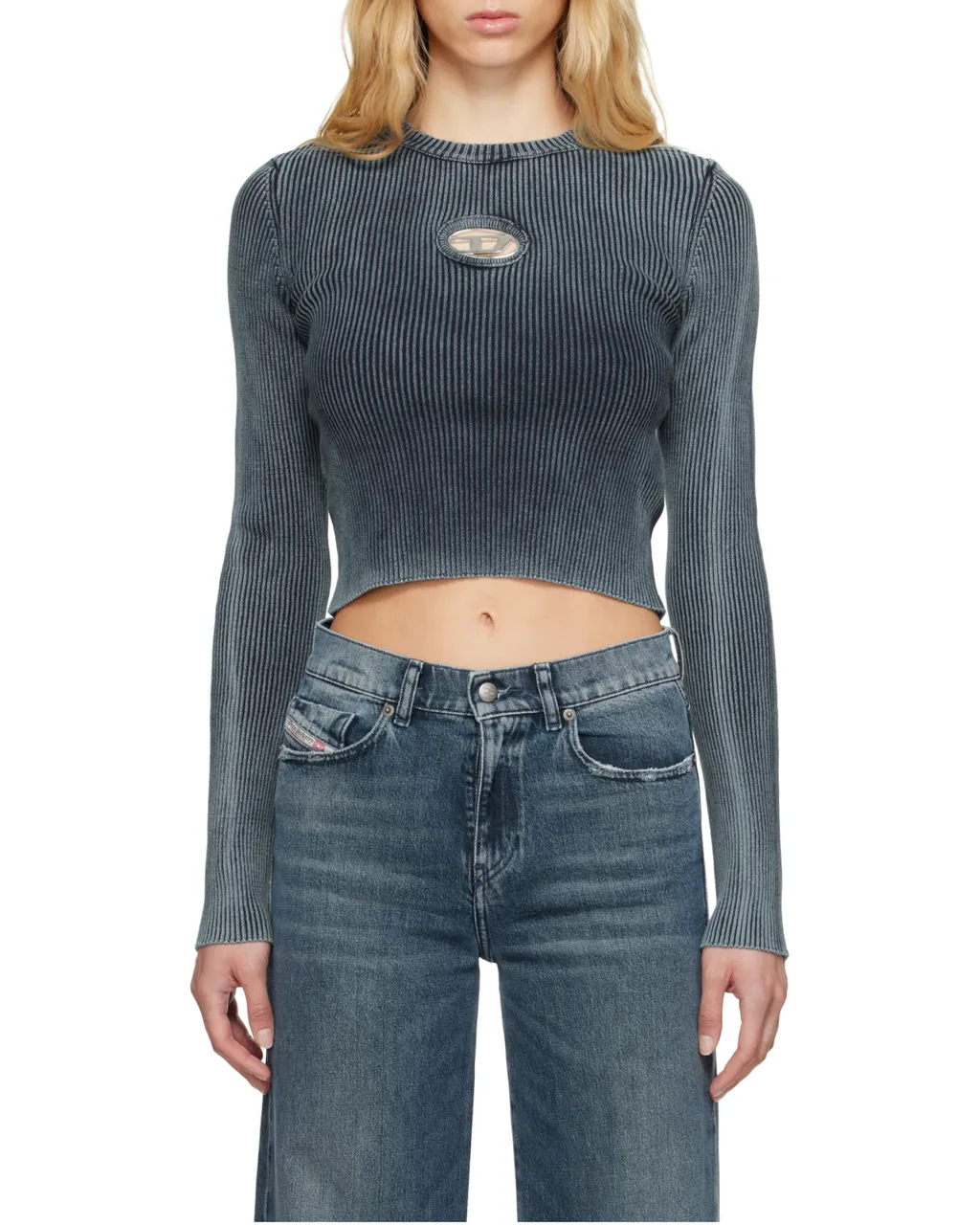 M-Anchor-A Cut-Out Ribbed Top
