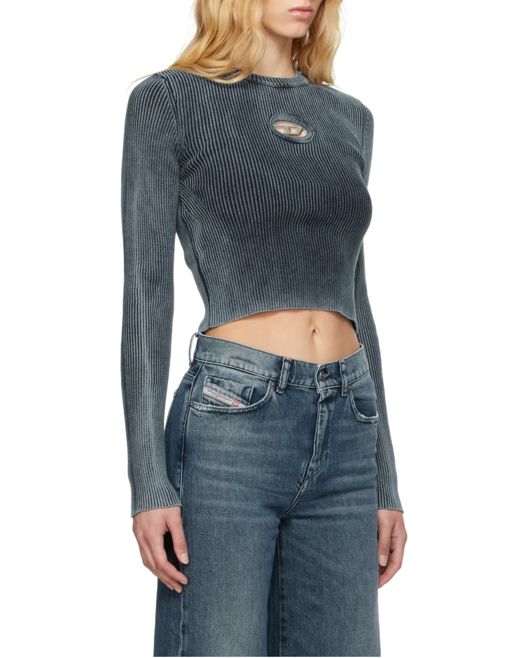 M-Anchor-A Cut-Out Ribbed Top