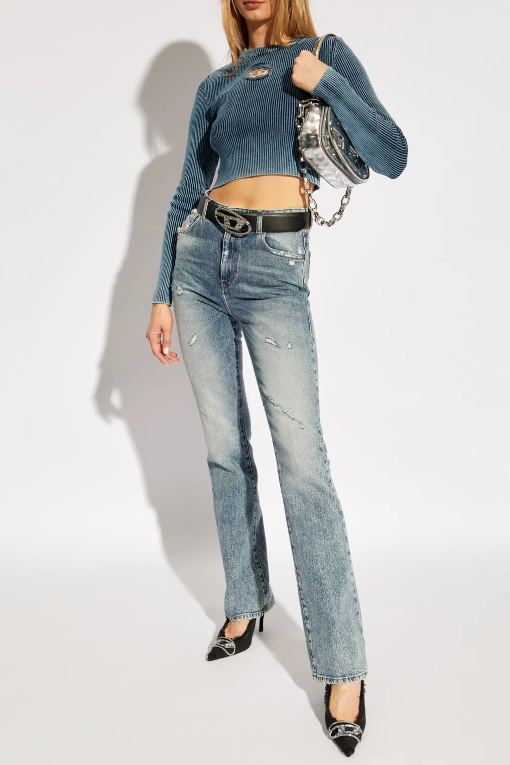 M-Anchor-A Cut-Out Ribbed Top