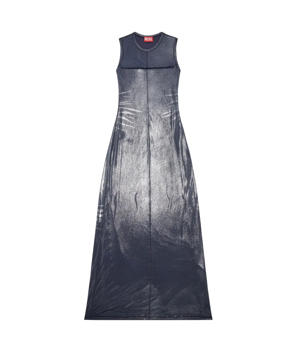 D-Vetty Metallic-Effect Sleeveless Maxi Dress