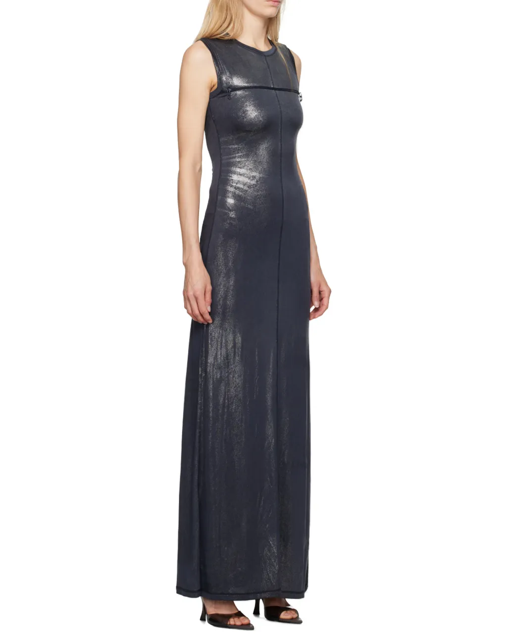 D-Vetty Metallic-Effect Sleeveless Maxi Dress