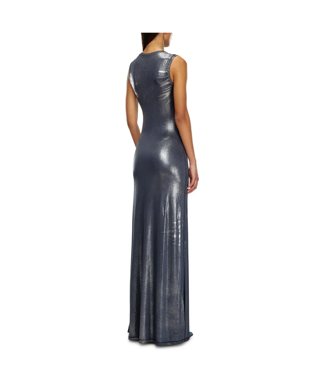D-Vetty Metallic-Effect Sleeveless Maxi Dress