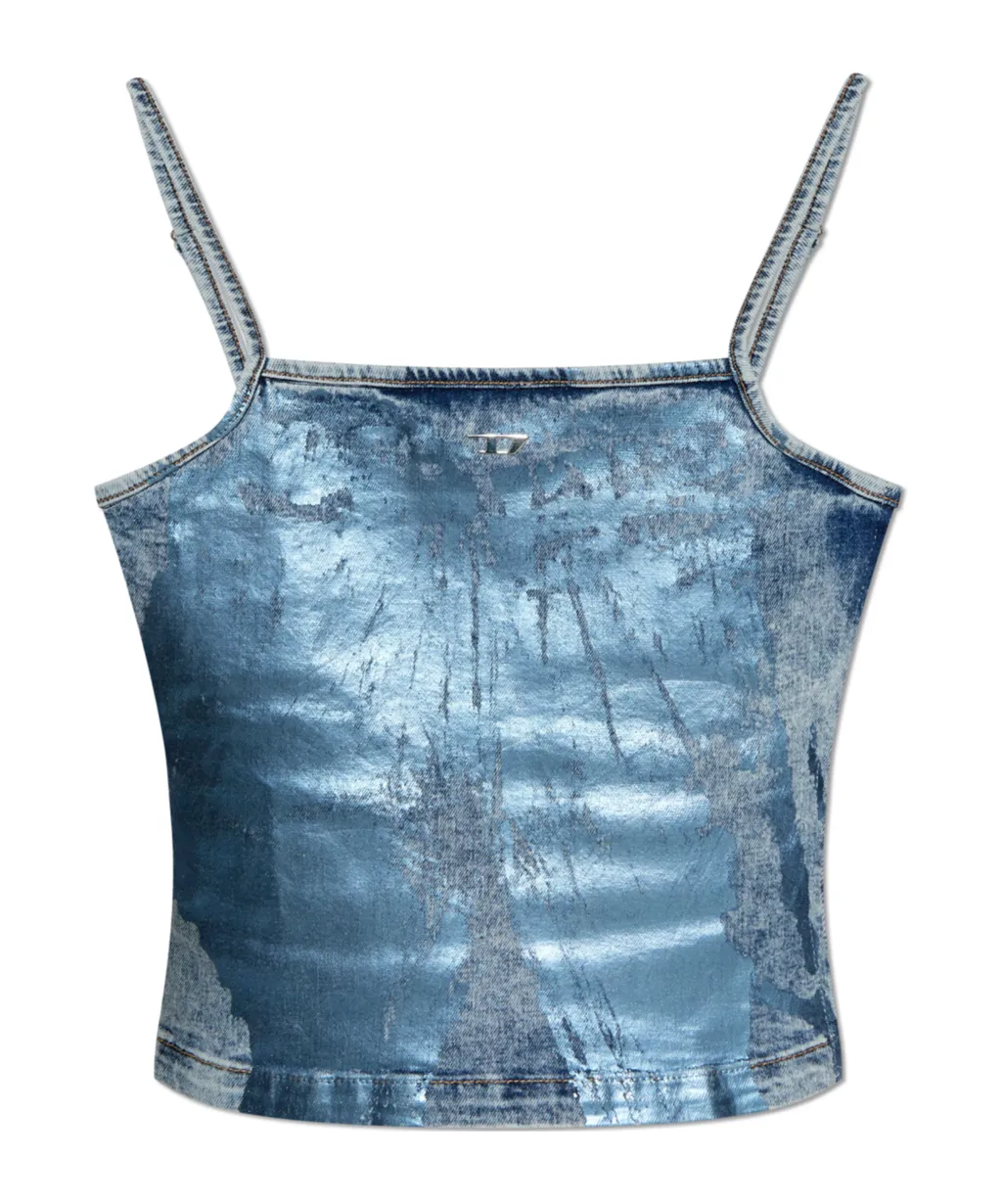 De-Ila-S Metallic-Effect Cropped Top