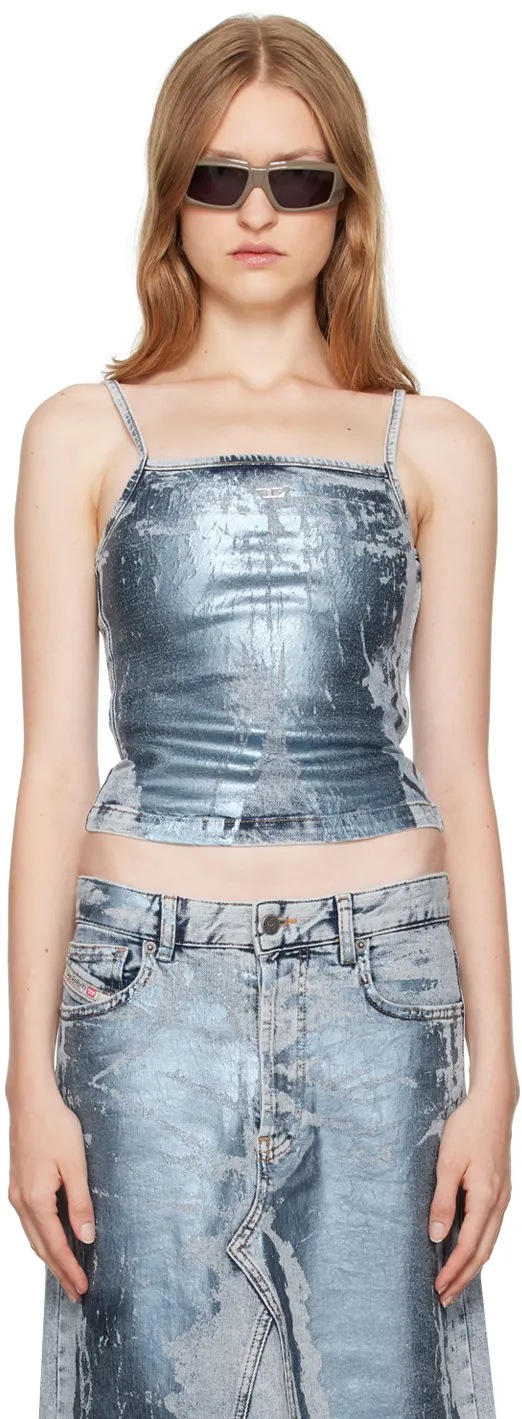 De-Ila-S Metallic-Effect Cropped Top