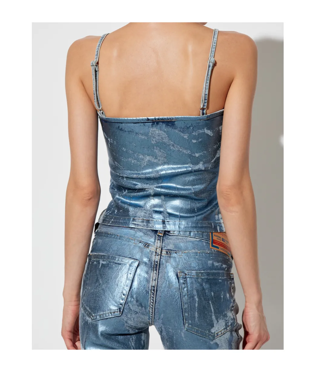 De-Ila-S Metallic-Effect Cropped Top
