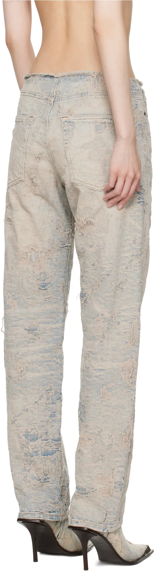 Logo-Patch Distressed Jeans